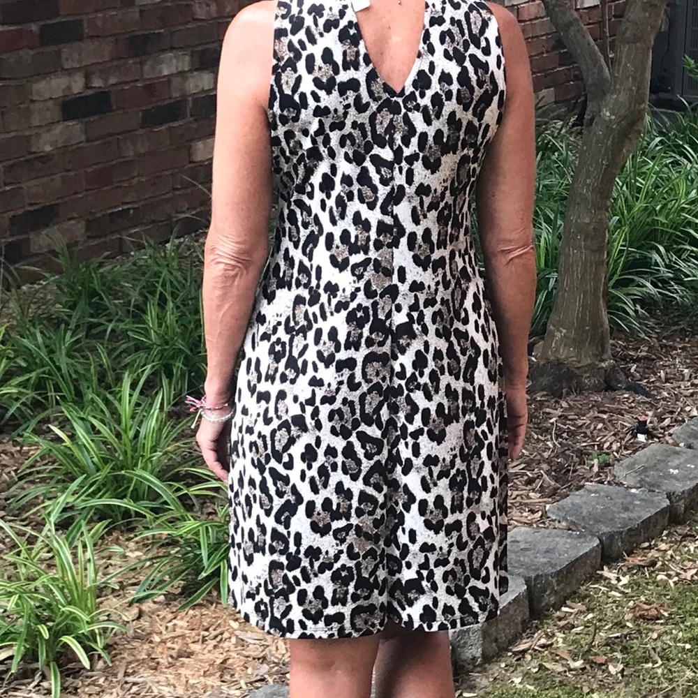 XS Leopard Print Racer Dress W front cut out - Picture 2 of 7